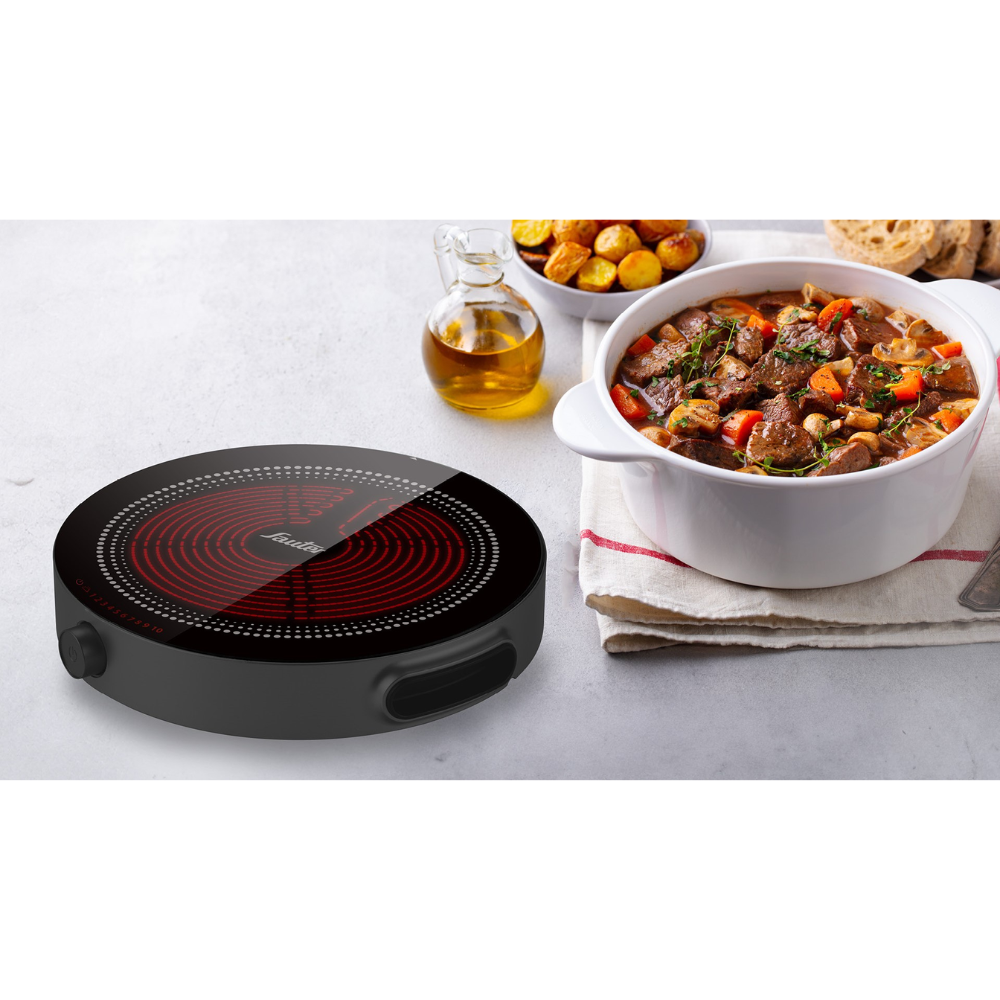 כירת בישול קרמית עגולה זכוכית שחורה Sauter CHP111B - אחריות ע"י - יבואן הרשמי