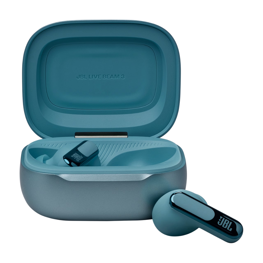 אוזניות אלחוטיות עם מארז טעינה חכם JBL Live Beam 3 TWS ANC IP55 - צבע כחול שנה אחריות ע"י היבואן הרשמי