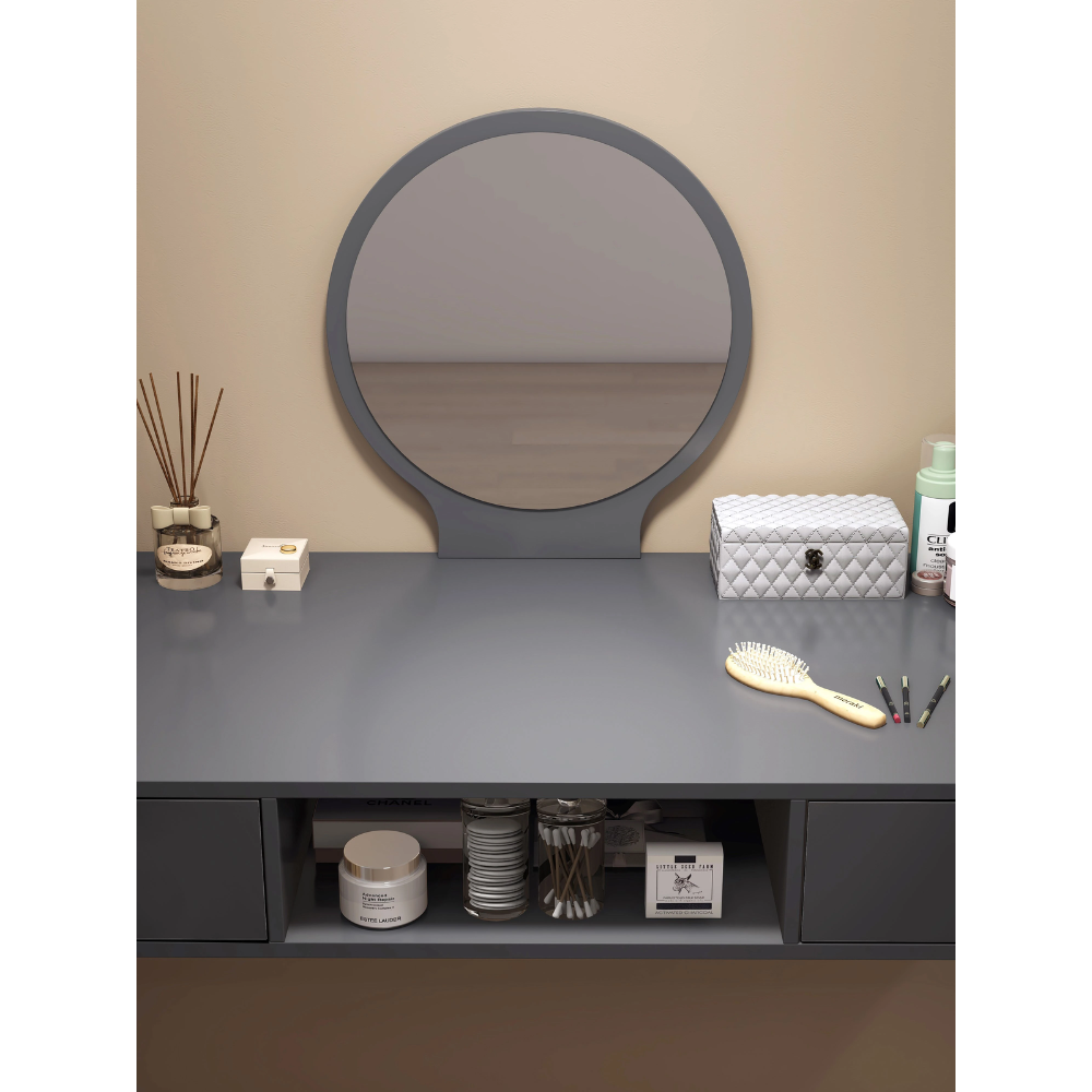 שידת איפור עם מראה רוחב 1 מטר דגם RSM-2120 צבע אפור לבן מבית Rosso italy - יבואן רשמי