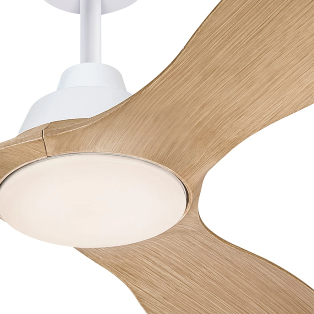 מאוורר תקרה מנוע DC עם שלט Westinghouse Montana 28W "42 - צבע לבן בשילוב אלון שנתיים אחריות ע"י - יבואן הרשמי