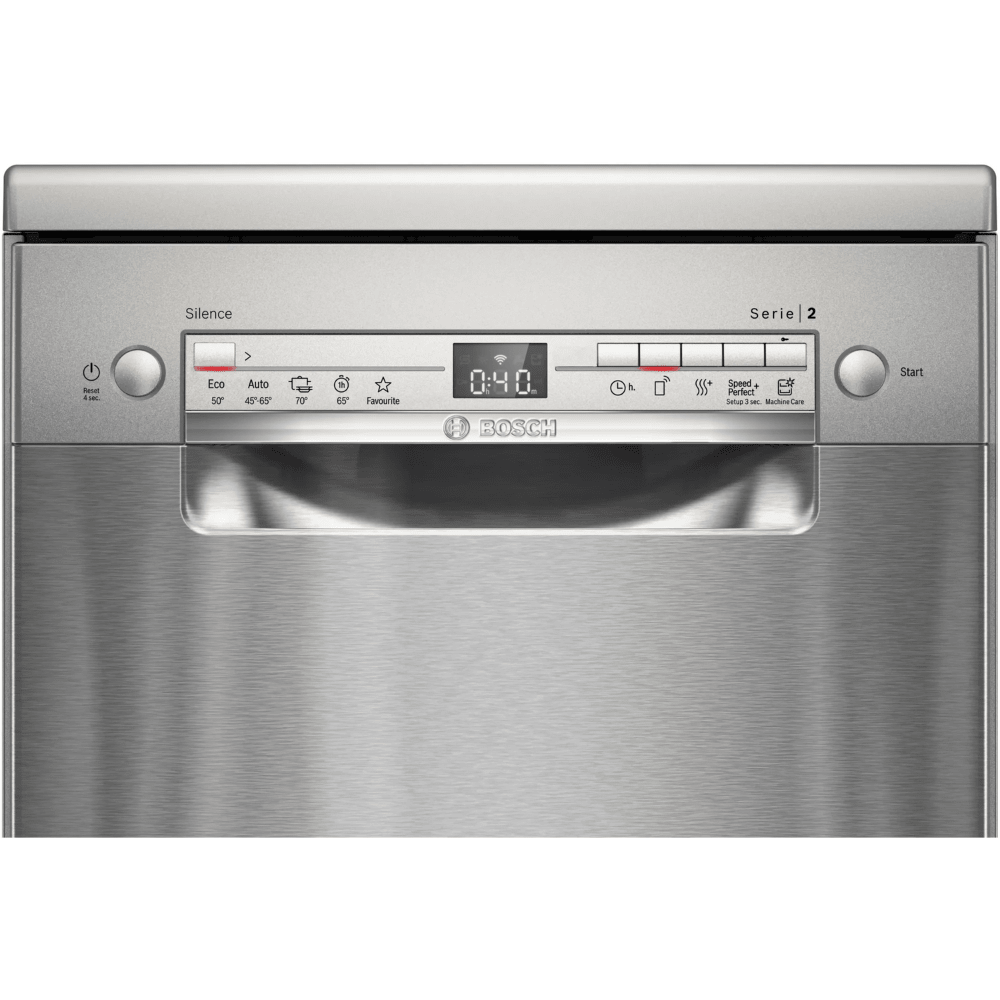 מדיח כלים צר 45 ס"מ 10 מערכות כלים Bosch SPS2HKI42E - צבע נירוסטה , תוצרת פולין - K.B.V