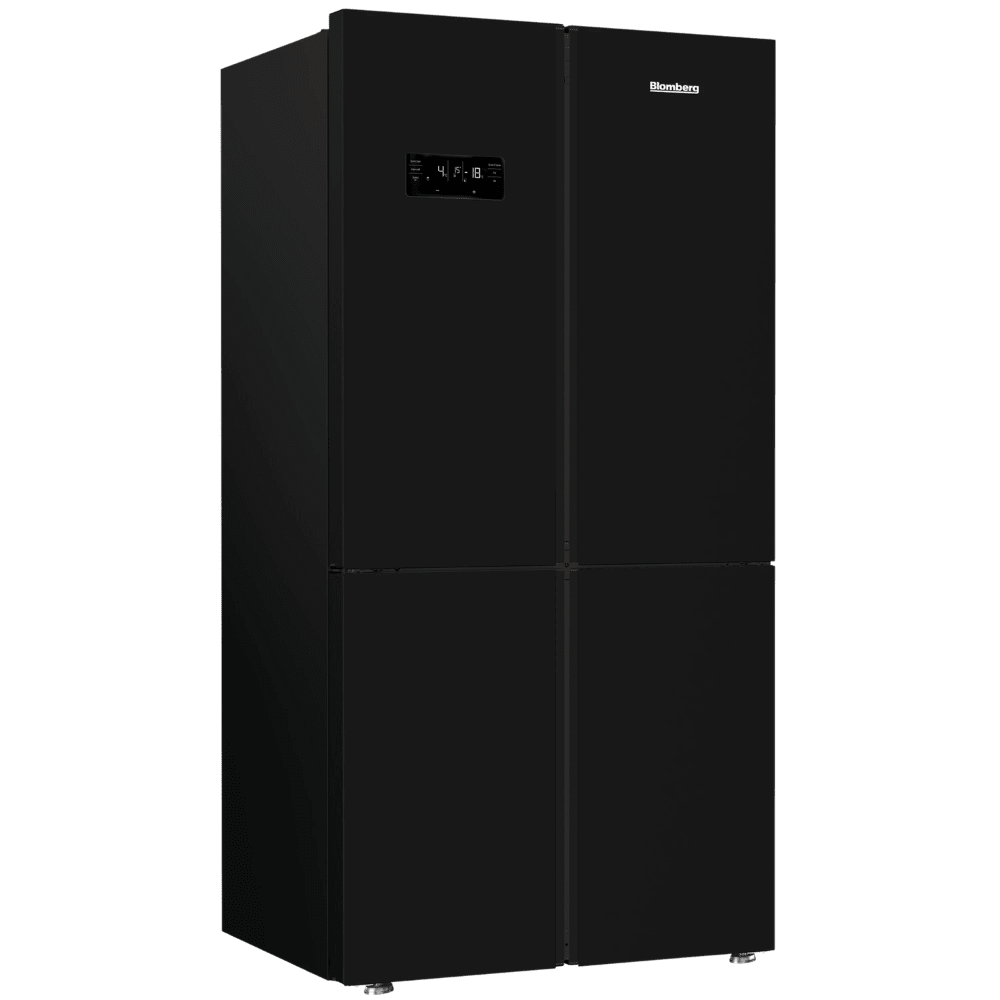 מקרר 4 דלתות Blomberg KQD1644GB כולל התקן שבת ומייצר קרח - גימור זכוכית שחורה - K.B.V