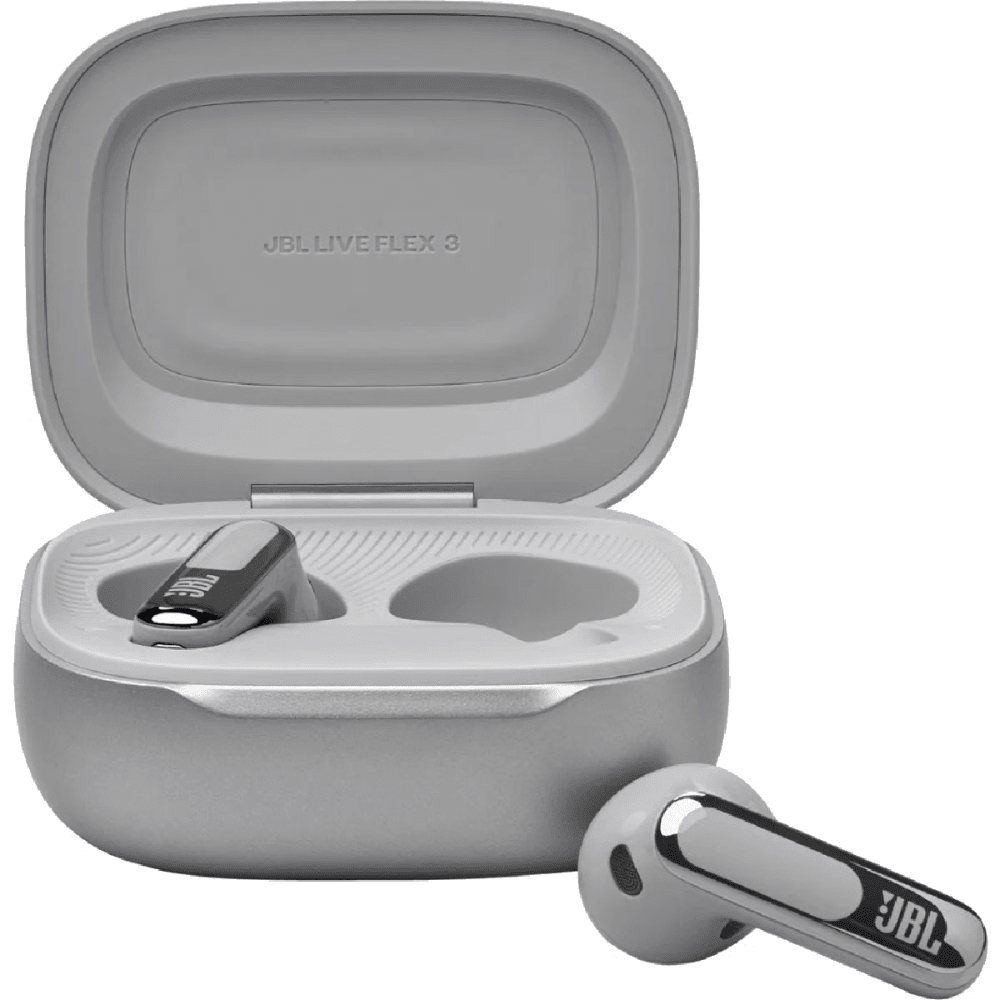 אוזניות אלחוטיות עם מארז טעינה חכם JBL Live Flex 3 TWS ANC IP54 - צבע כסף - K.B.V