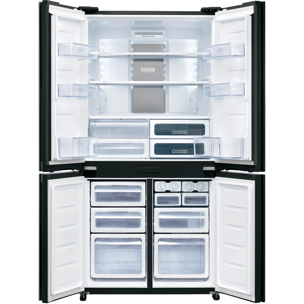 מקרר 4 דלתות מקפיא תחתון 611 ליטר נטו Sharp SJ-FERN87V-BS - גימור נירוסטה - יבואן רשמי