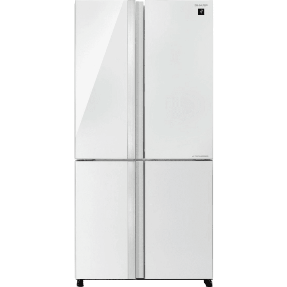 מקרר 4 דלתות 611 ליטר נטו Sharp SJ-FSRN87WH - גימור זכוכית לבנה - K.B.V