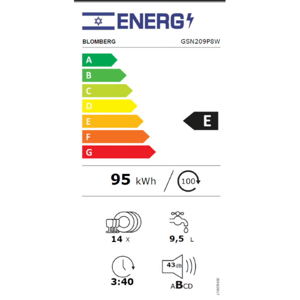 מדיח כלים עומד לבן GSN209P8W Blomberg - יבואן רשמי