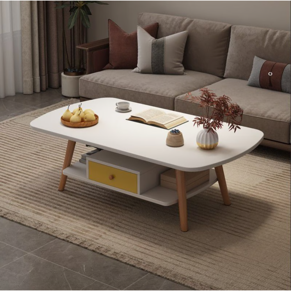 שולחן סלון פינת קפה יוקרתי ברוחב 120 ס"מ Rosso Italy RSM-3046 בצבע לבן - יבואן רשמי