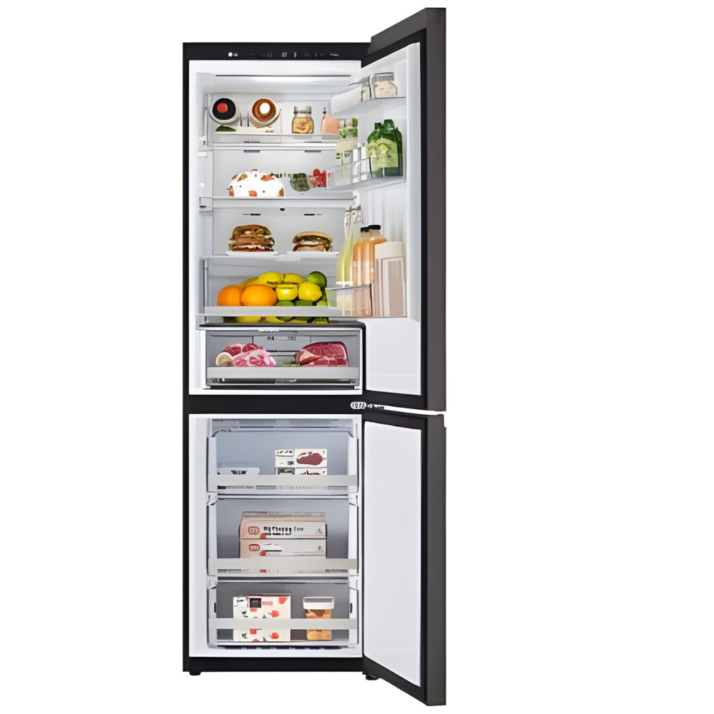 מקרר 2 דלתות מקפיא תחתון 344 ליטר LG GR-B374WG No Frost - זכוכית לבנה - יבואן רשמי