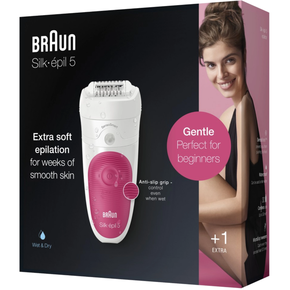 מסיר שיער אפילציה Braun SES 5500 - שנה אחריות