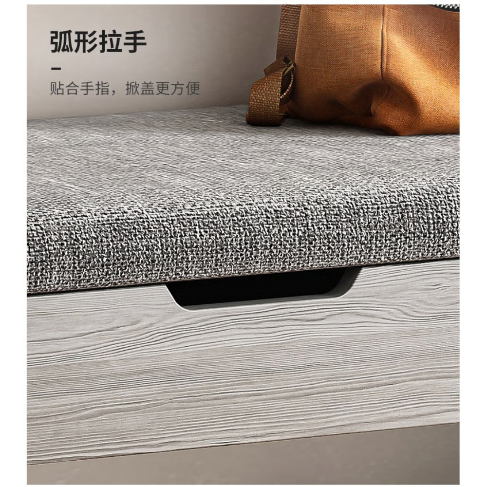 ארון נעליים כולל ספסל ישיבה 60 ס"מ דגם RSM-1012 צבע אפור מבית Rosso italy - יבואן רשמי