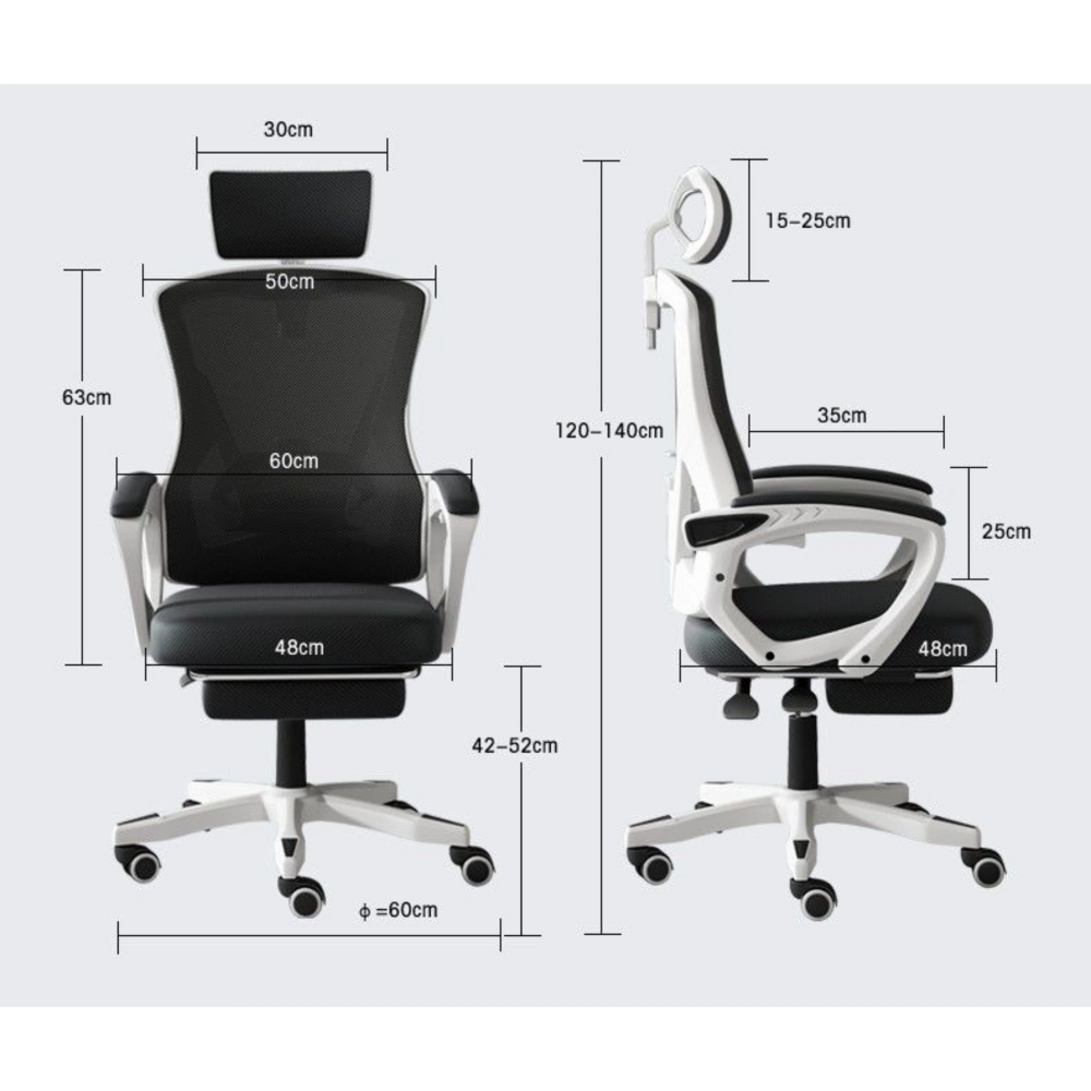 כסא מנהלים אורטופדי איכותי כולל הדום צבע שחור דגם Rosso Italy RSM-3253 - יבואן רשמי