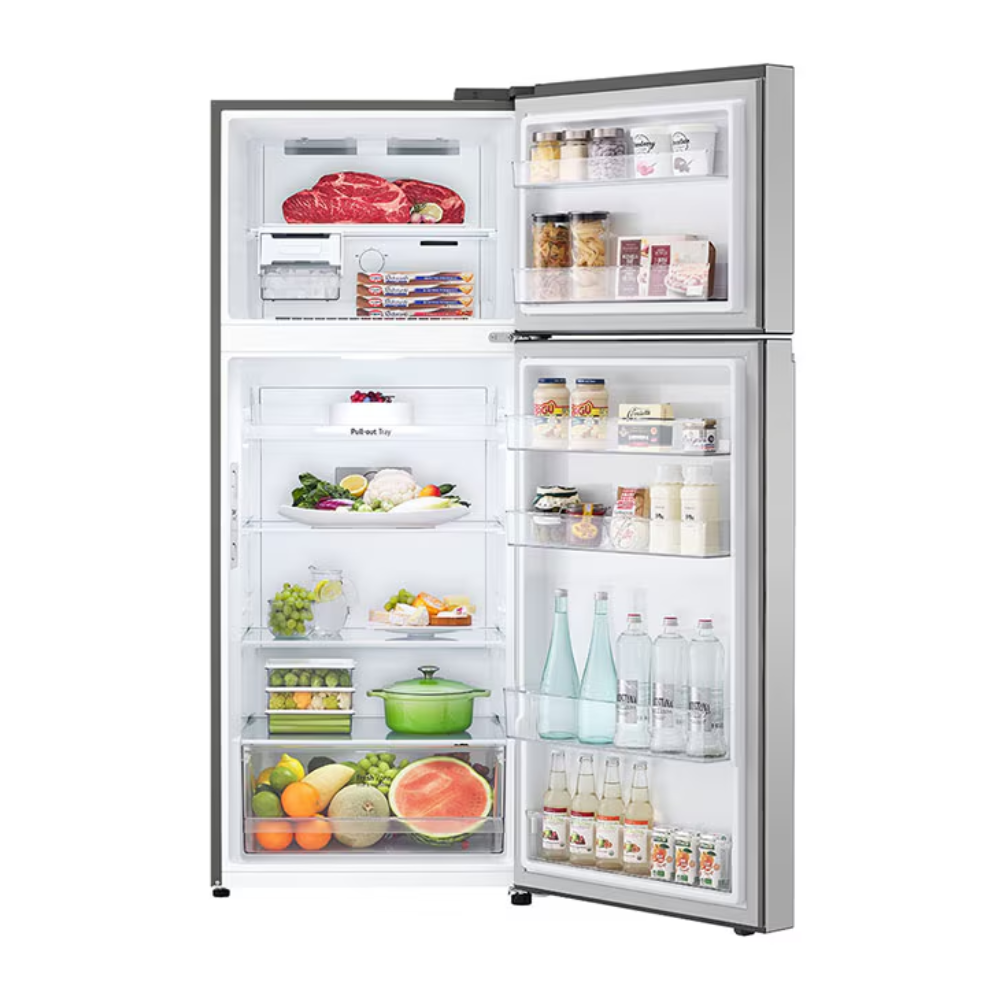 מקרר 2 דלתות מקפיא עליון 395 ליטר LG GR-B445XE No Frost - צבע נירוסטה מוברשת - יבואן רשמי