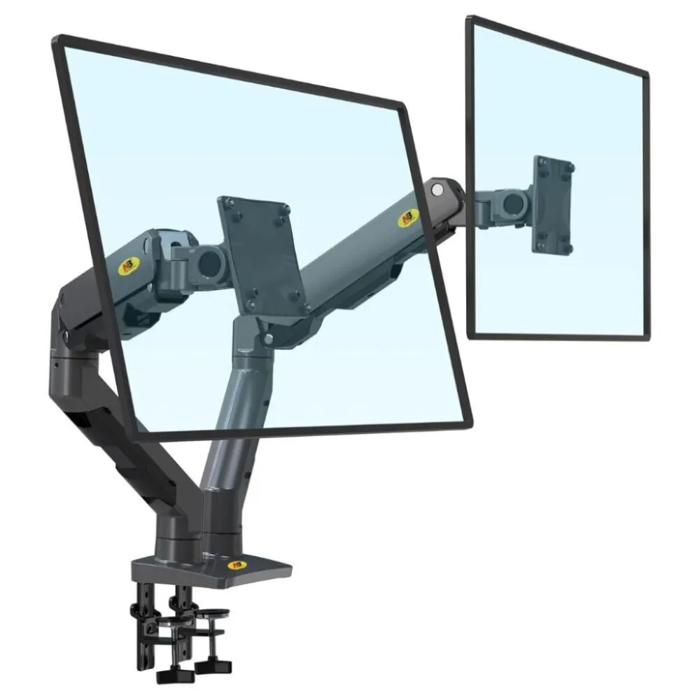 זרוע כפולה ארוכה ל2 מסכי מחשב בגודל 27″ עד 34″ NB - North Bayou NB-G65 - יבואן רשמי