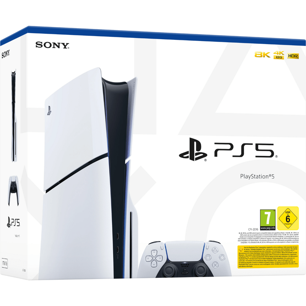 קונסולה Sony PS5 PlayStation 5 Slim 1TB Blu-Ray Edition - צבע לבן - K.B.V