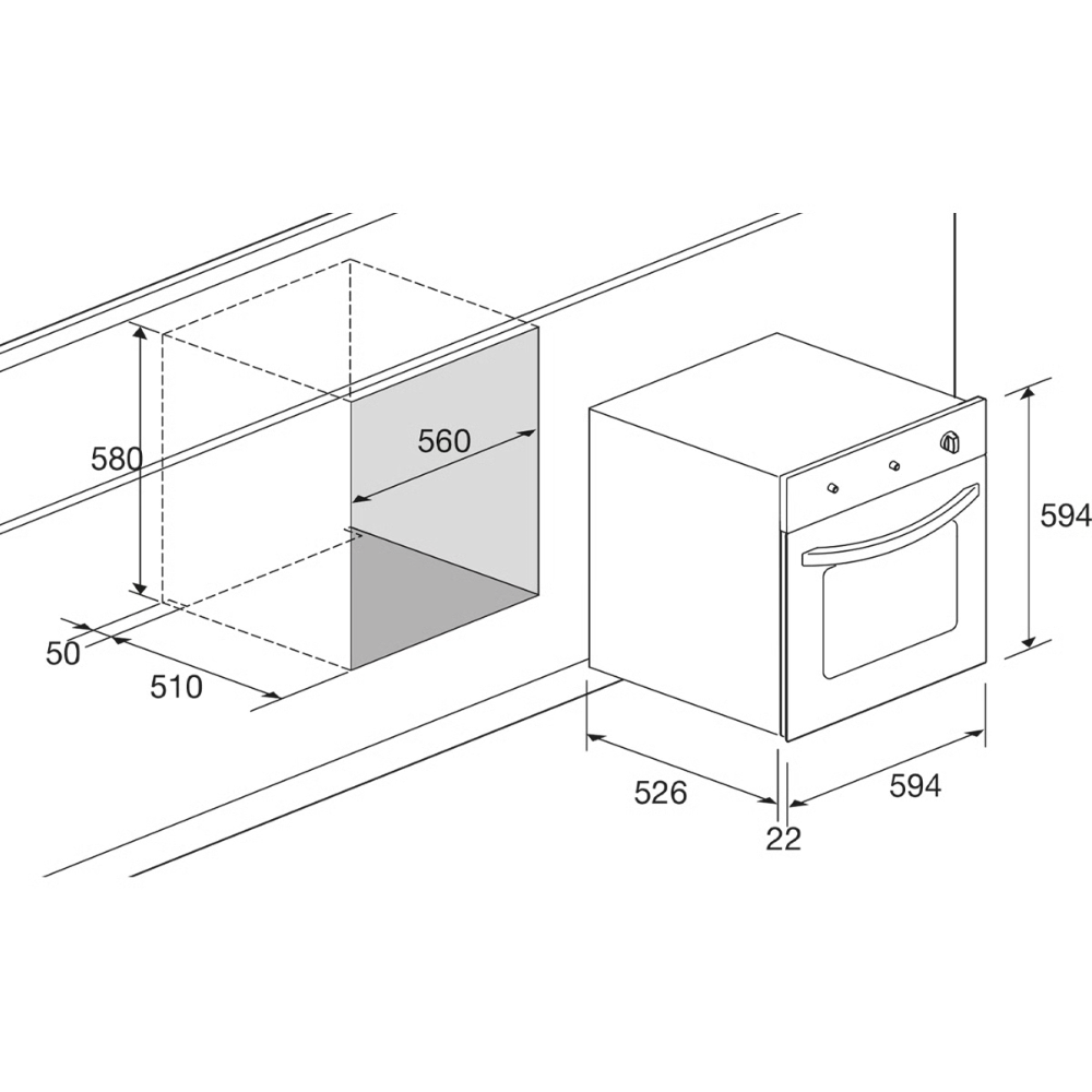 תנור אפייה בנוי 70 ליטר שחור דגם LOFRA FRNM69EE| אחריות - יבואן רשמי