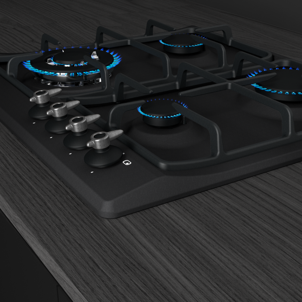 כיריים גז שחורות עם ידיות שליטה קדמיות TEKA EH 60 4G AI AL B - יבואן רשמי