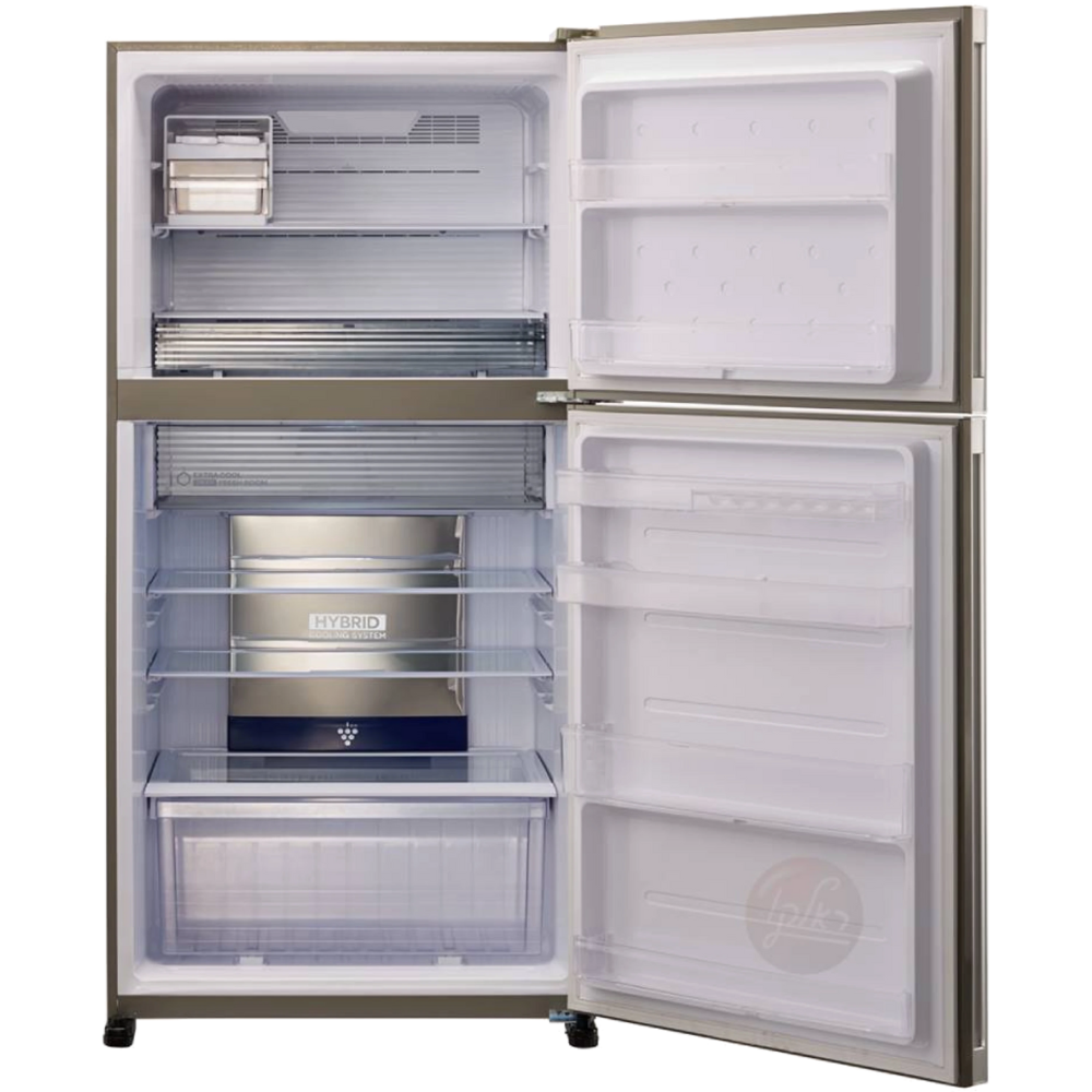 מקרר מקפיא עליון 604 ליטר נטו Sharp SJ-GTR820G-WH - גימור זכוכית לבנה - יבואן רשמי