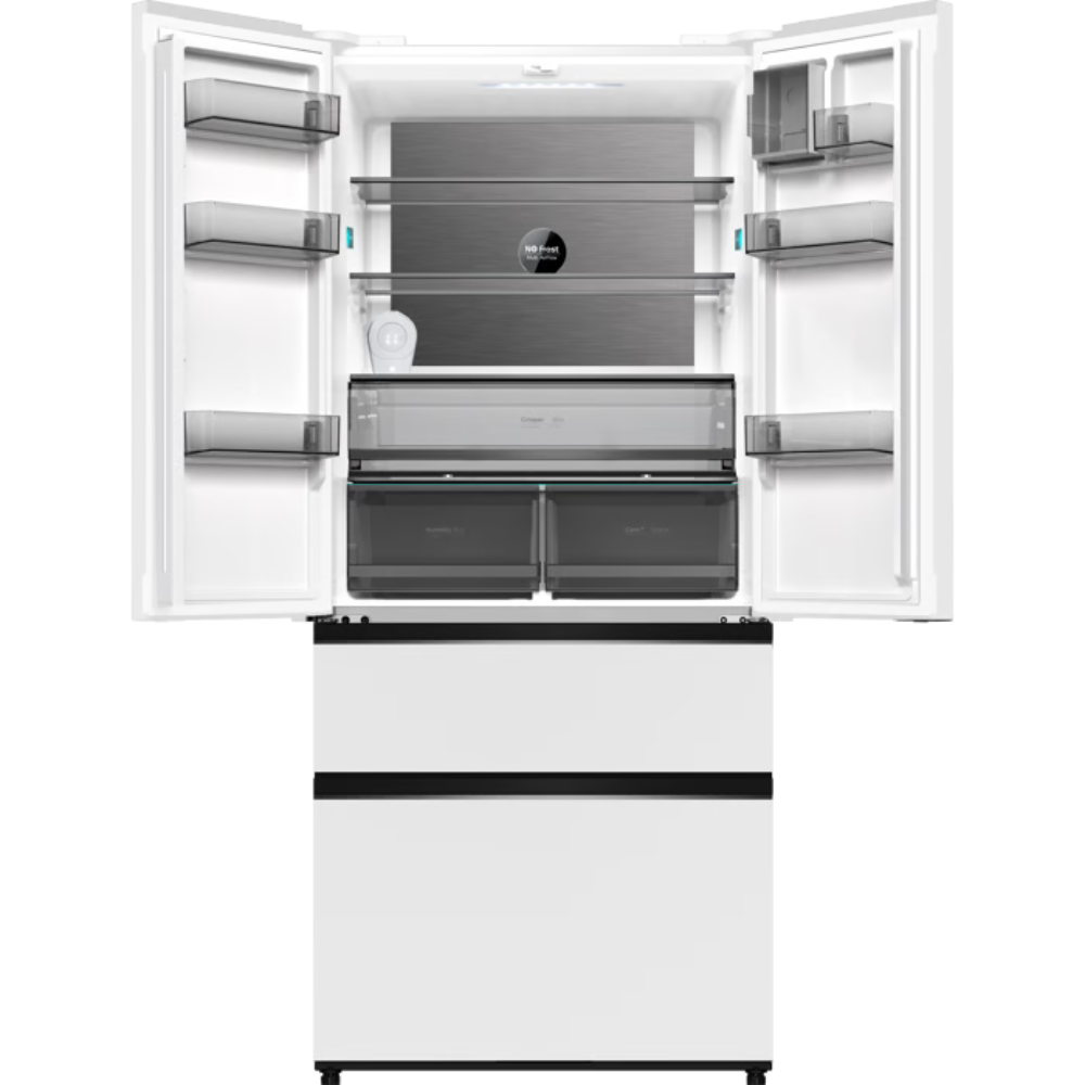 מקרר 4 דלתות מקפיא תחתון 509 ליטר נטו Electra EL511GW - גימור זכוכית לבנה אחריות ע"י - יבואן הרשמי