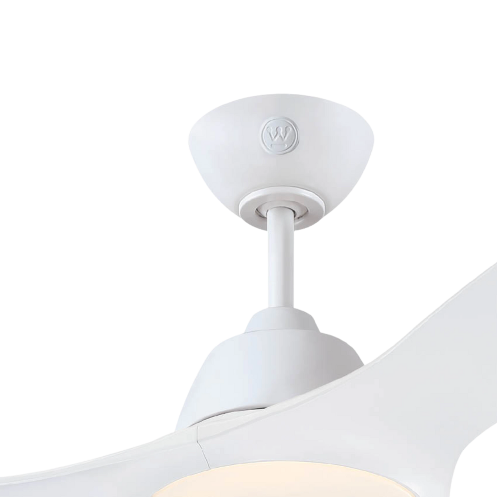 מאוורר תקרה ותאורה פנים/ חוץ עם שלט Westinghouse jessica 52" 24W - צבע לבן שנתיים אחריות ע"י - יבואן הרשמי