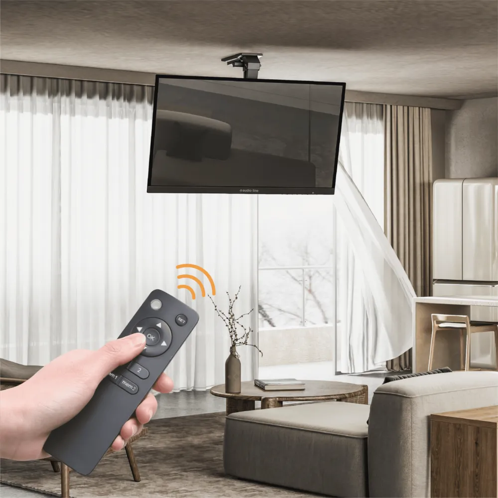 זרוע תקרה חשמלית חכמה עם בוכנה למסכים בגודל עד 86″ Lumi Legend / Brateck PLB-M0748 - יבואן רשמי