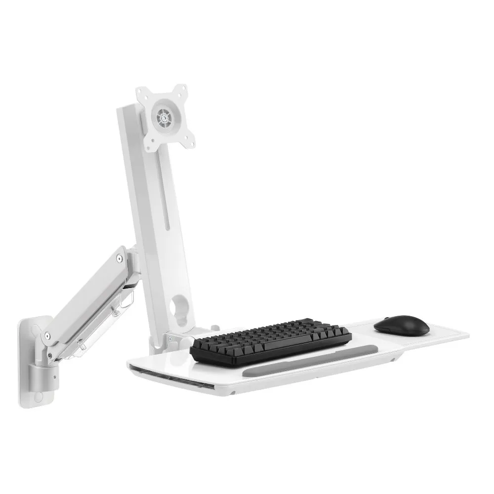 עמדת עבודה רפואית מיועדת לתלייה על קיר למסך מחשב, מקלדת ועכבר Lumi Legend / Brateck MED02-1 - יבואן רשמי