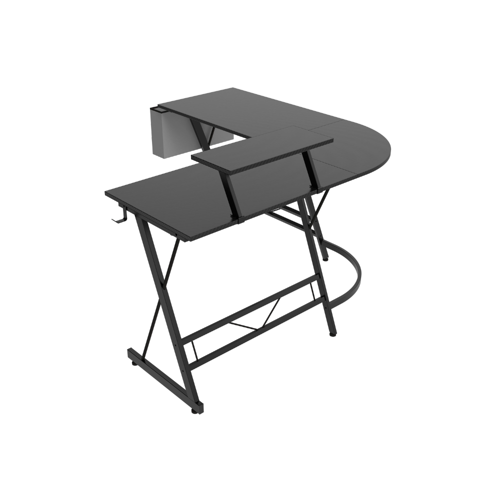 פינת גיימרים שולחן מחשב כתיבה ענק ברוחב 1.3 מטר Rosso Italy RSM-2163-Black בצבע שחור - יבואן רשמי