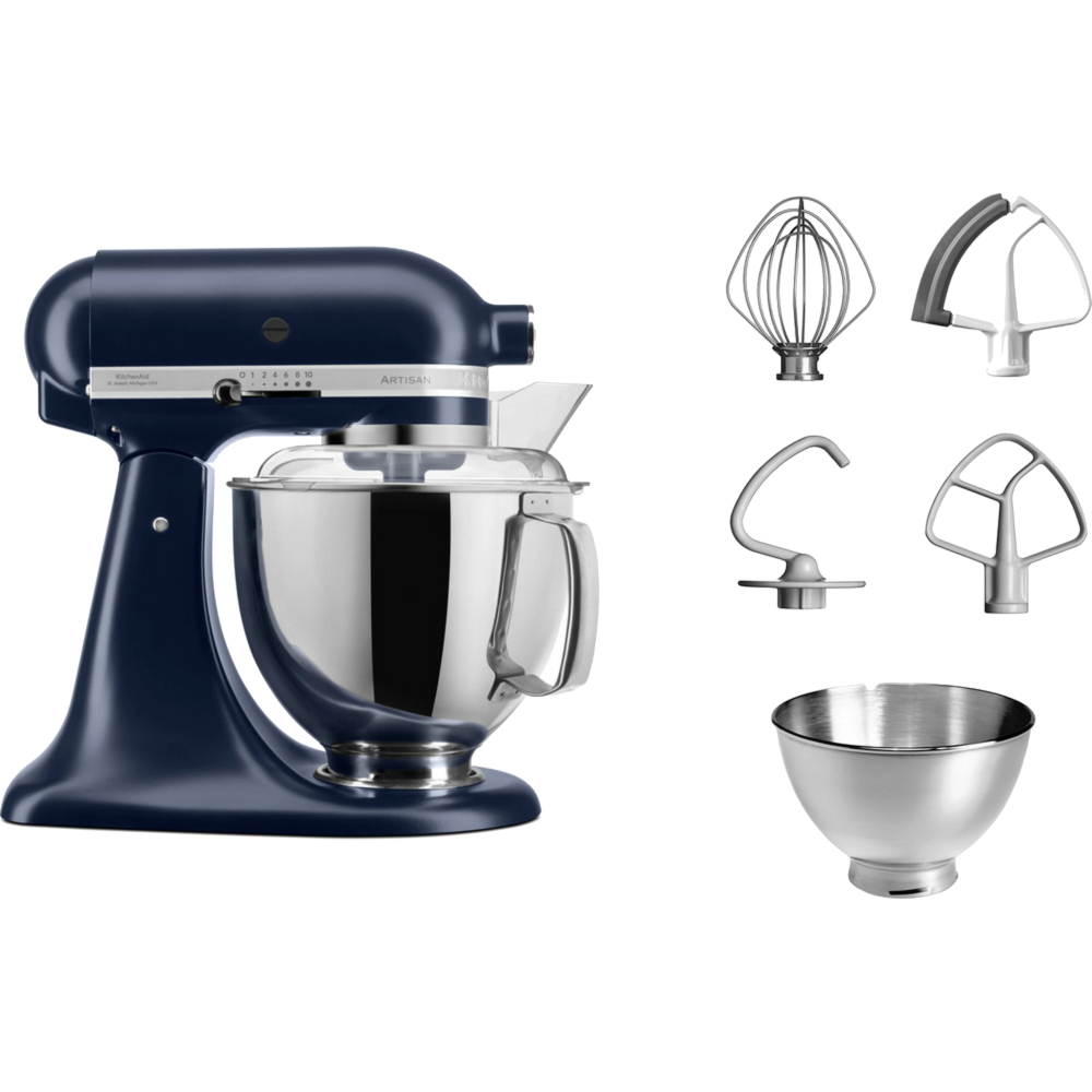 מיקסר 2 קערות בנפחים שונים KitchenAid 5KSM175PSEIB צבע כחול עמוק - יבואן רשמי