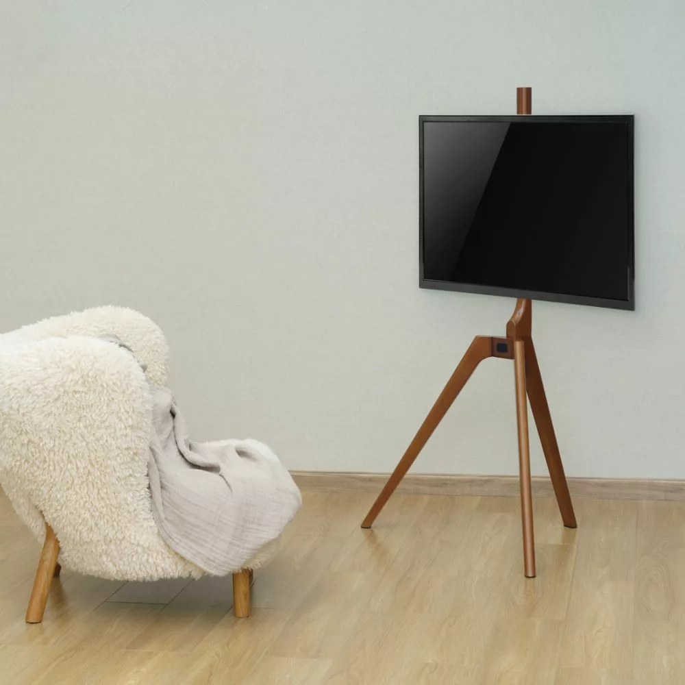 מעמד סטודיו מעץ מלא לגודל מסך עד 65″ Lumi Legend / Brateck FS35-44F-01 Black - יבואן רשמי