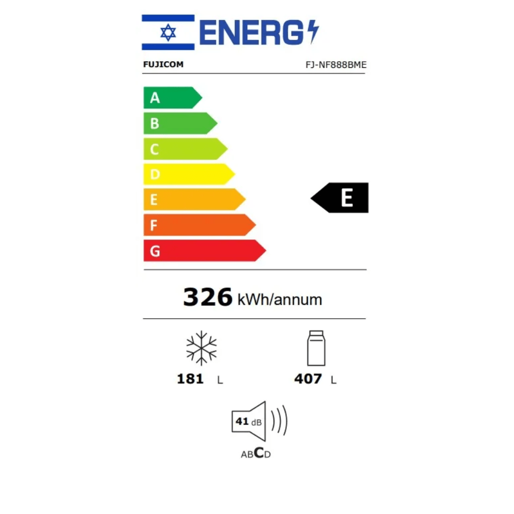 מקרר מקפיא תחתון 588 ליטר דגם FJ-NF888BME פוג'יקום FUJICOM שחור מט - K.B.V