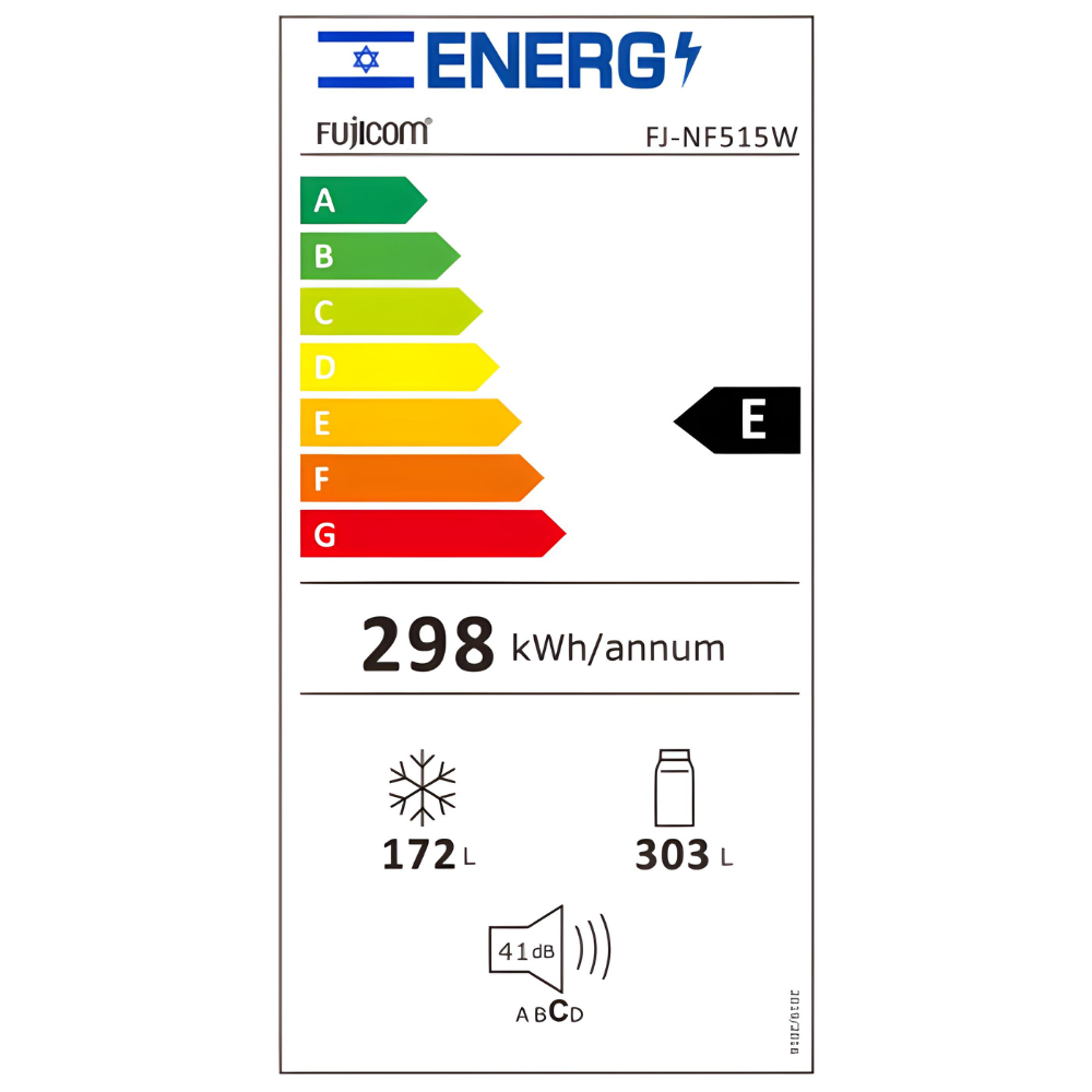 מקרר 4 דלתות אינוורטר מקפיא תחתון 475 ליטר Fujicom No-Frost FJ-NF515W - זכוכית לבנה - יבואן רשמי