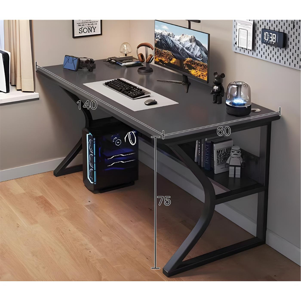 שולחן מחשב דגם RSM-3129 רוחב 140 ס"מ צבע שחור ROSSO ITALY - יבואן רשמי