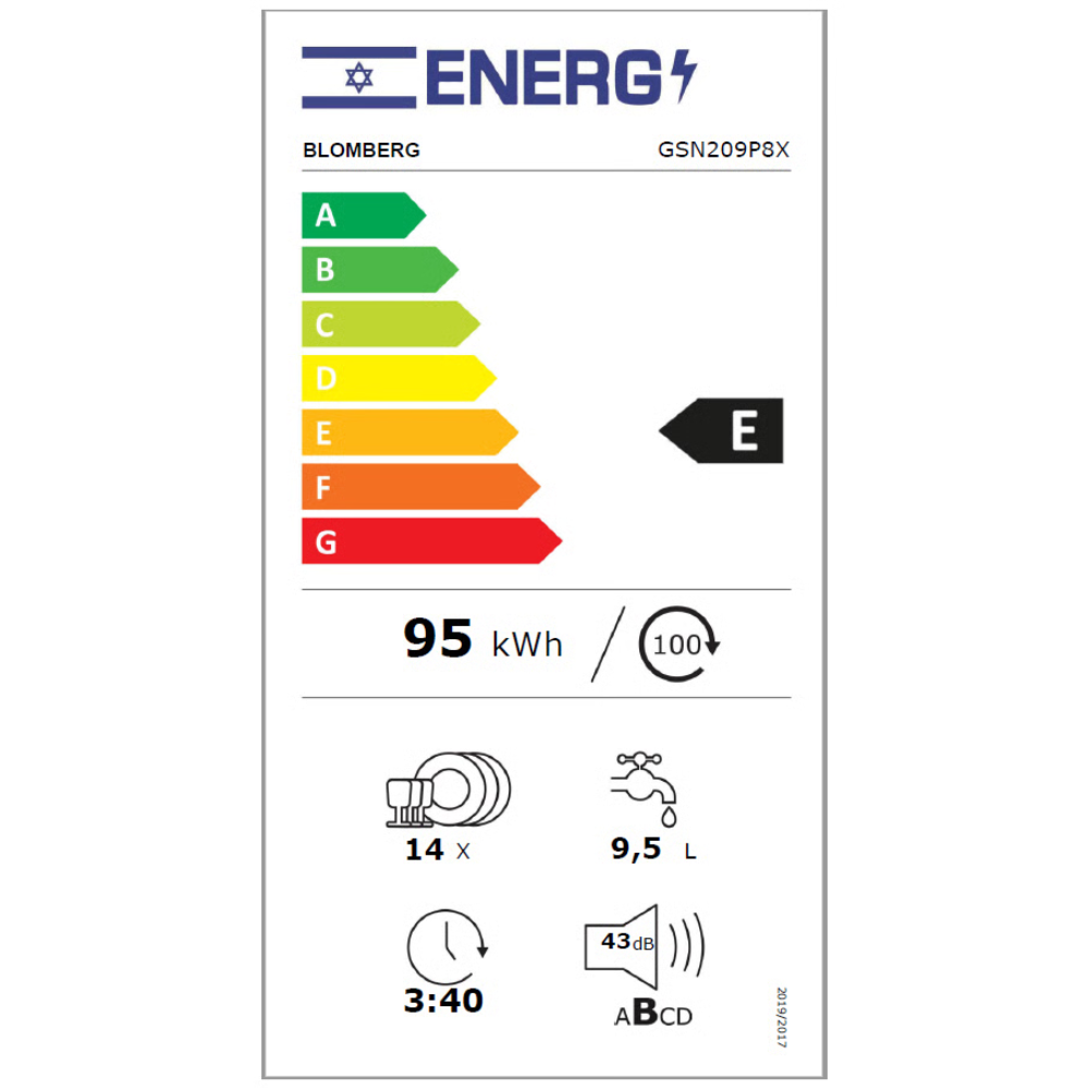 מדיח כלים עומד רחב נירוסטה דגם Blomberg GSN209P8X - יבואן רשמי