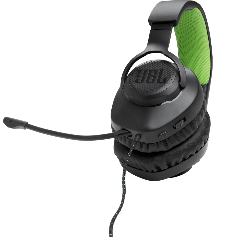 אוזניות גיימינג JBL Quantum 100x - צבע שחור ירוק שנה אחריות ע"י - יבואן הרשמי