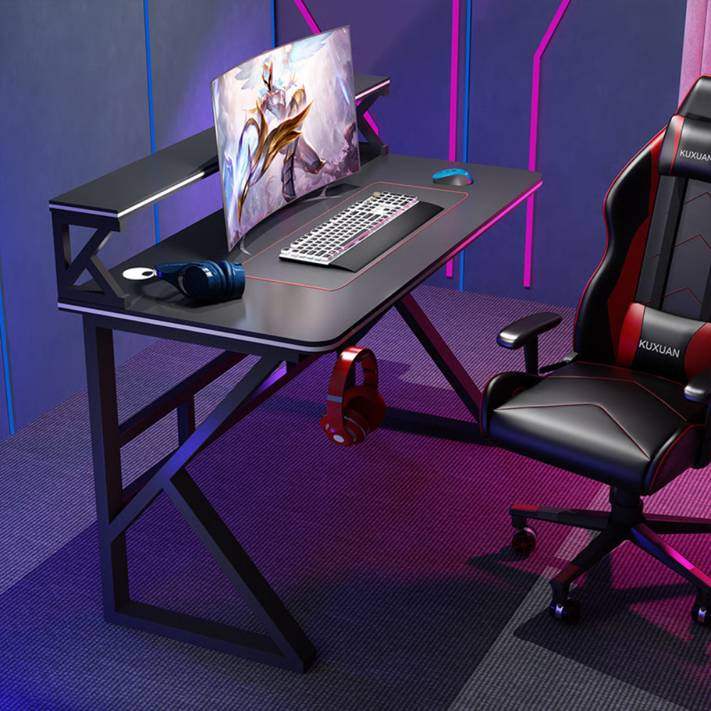 שולחן מחשב ענק עם מדפים דגם RSM-1064 רוחב 1.2 מטר ROSSO ITALY - יבואן רשמי