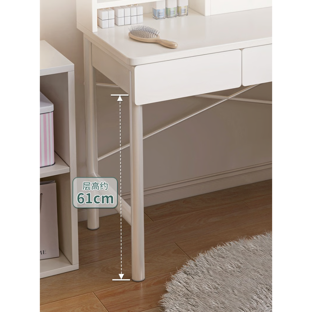 שידת איפור עם מראה רוחב 100 ס"מ דגם RSM-1016 מבית ROSSO ITALY צבע לבן - יבואן רשמי