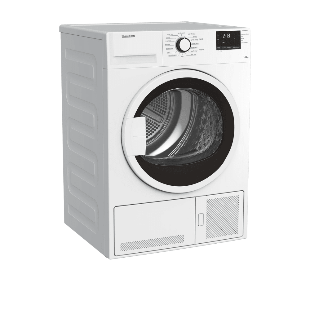 מייבש כביסה + מעבה בלומברג 1-8 ק"ג TXU580WTX Blomberg דלת שקופה - K.B.V