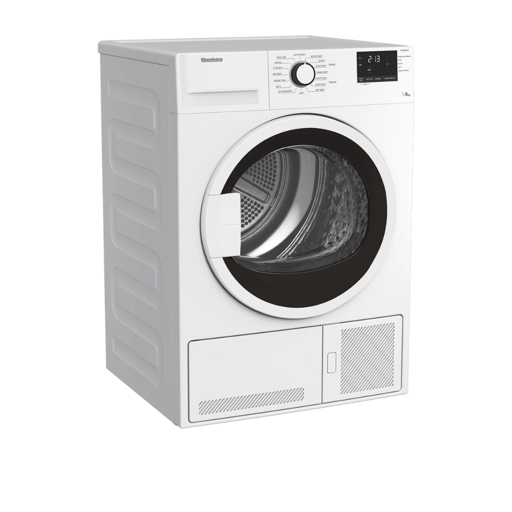 מייבש כביסה+מעבה בלומברג 1-8 ק"ג TXU580WTX Blomberg דלת שקופה - יבואן רשמי