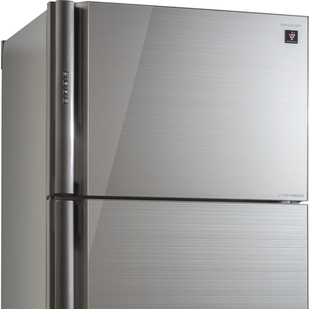 מקרר מקפיא עליון 588 ליטר נטו Sharp SJ-GPRN75D-SL - גימור זכוכית כסופה - יבואן רשמי