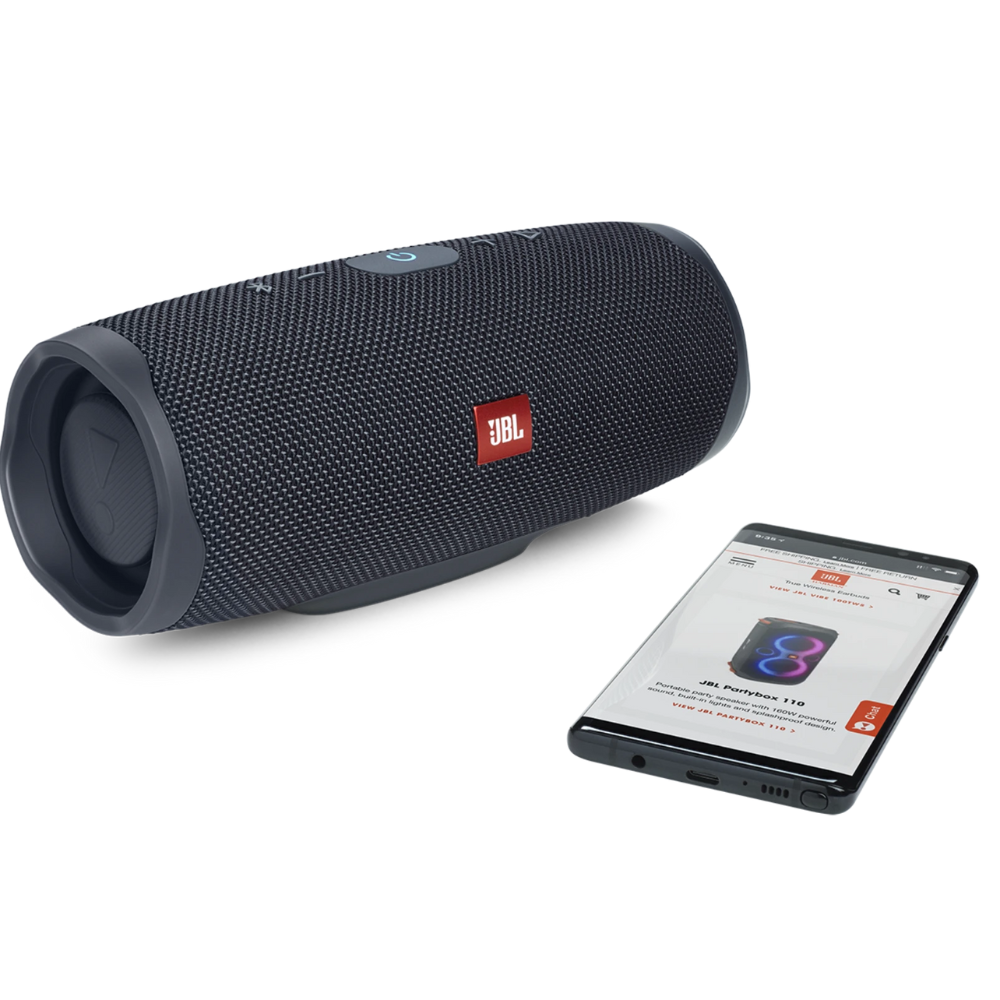 רמקול אלחוטי JBL Charge Essential 2 IPX7 40W - צבע שחור שנה אחריות ע"י - יבואן הרשמי