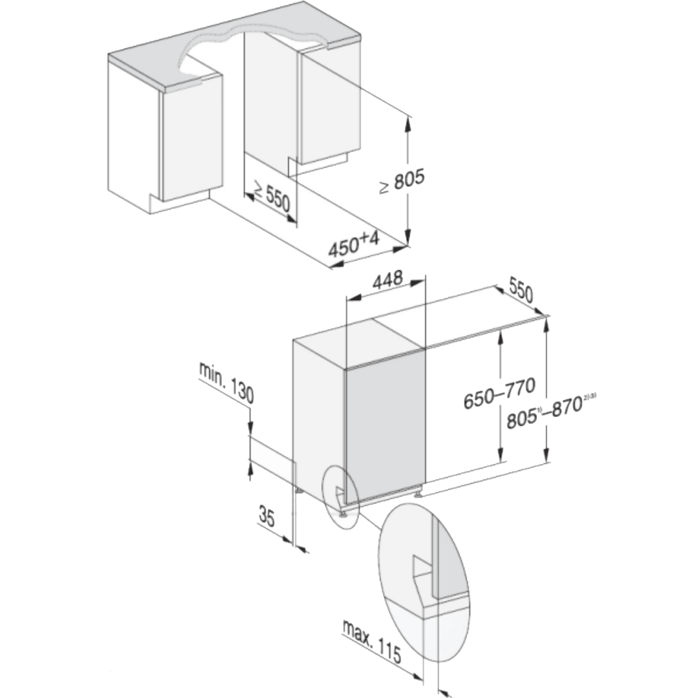 מדיח אינטגרלי מלא צר 45 ס"מ 9 מערכות כלים Miele G 5590 SCVi - K.B.V