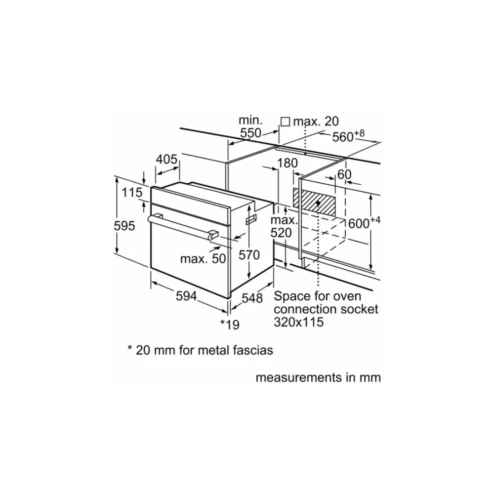 תנור אפייה בנוי נירוסטה דגם Bosch HBF534ES0Q - K.B.V