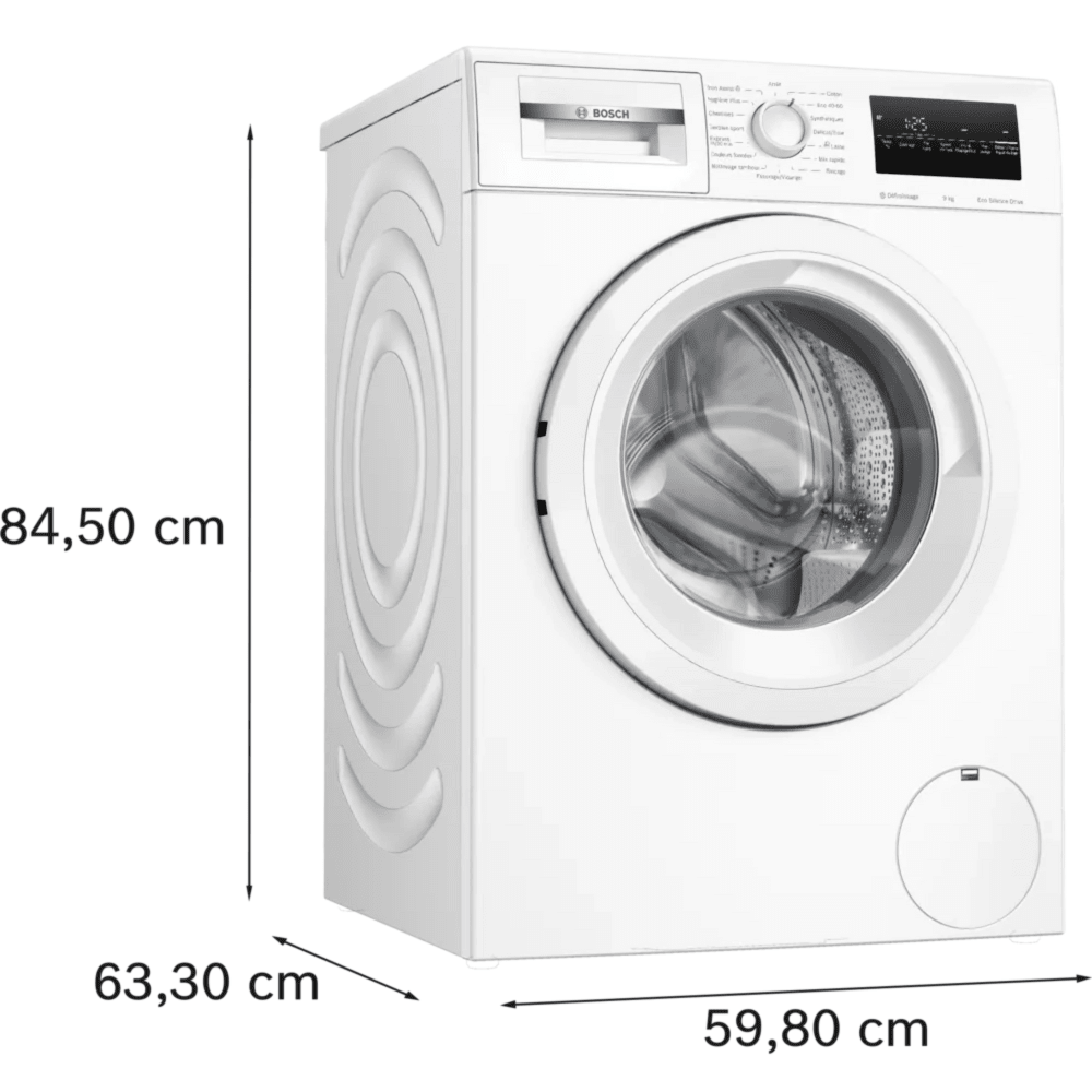 מכונת כביסה פתח קדמי 9 ק"ג Bosch WAN28209FR במהירות 1,400 סל"ד - גימור לבן - K.B.V