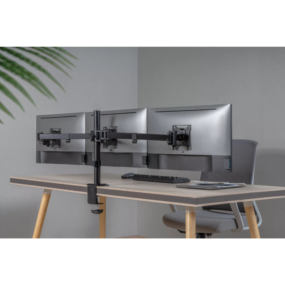 זרוע שולחנית דו מפרקית ל3 מסכי מחשב עד “27 Audio Line LDT66-C034 - יבואן רשמי