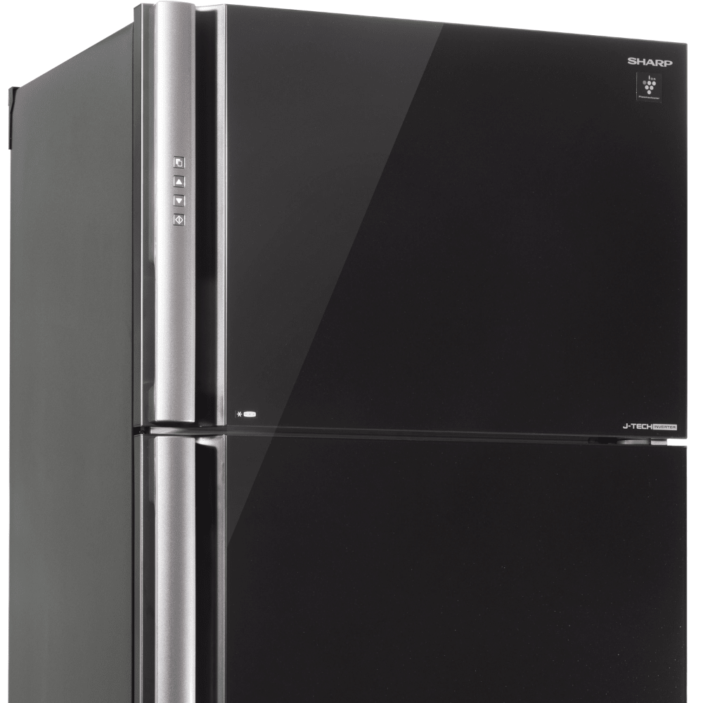 מקרר מקפיא עליון 588 ליטר נטו Sharp SJ-GPRN75D-BK - גימור זכוכית שחורה - K.B.V