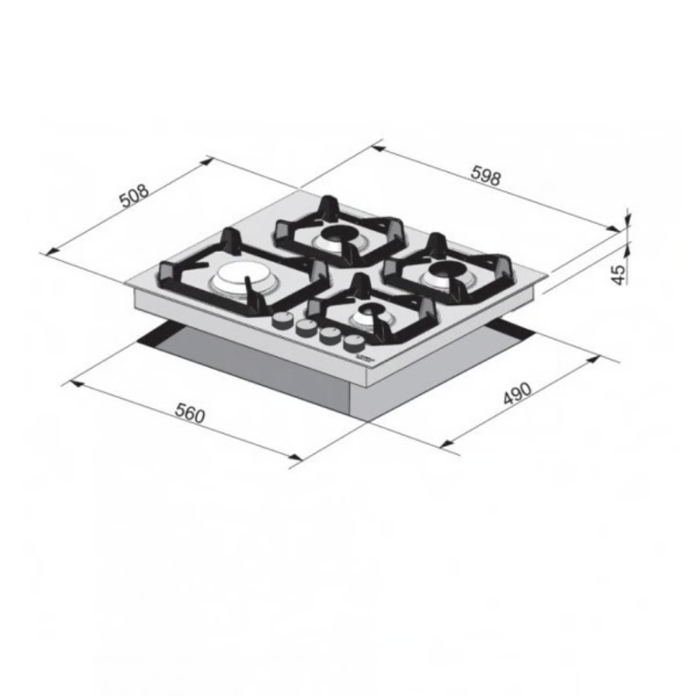 כיריים 4 להבות HLNM6G0 שחור פחם LOFRA תוצרת איטליה - אחריות - יבואן רשמי