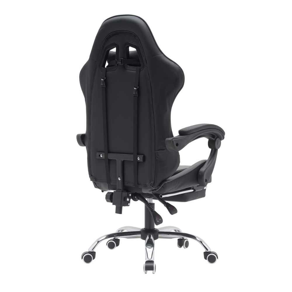 כסא גיימרים עם הדום ומסאז' רטט RSM-1044 שחור עם אפור ROSSO ITALY - יבואן רשמי