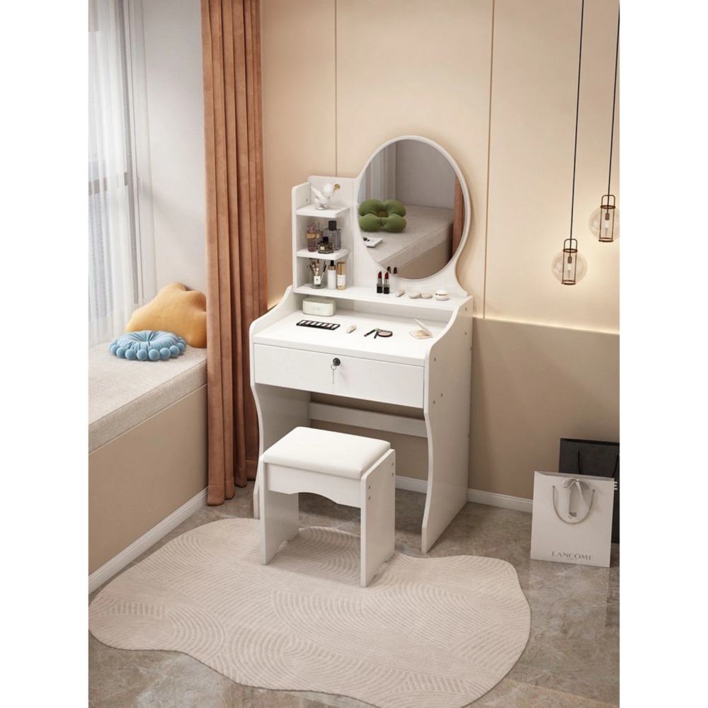 שידת איפור עם מראה וכסא 60 ס"מ צבע לבן דגם Rosso Italy RSM-3219 - יבואן רשמי