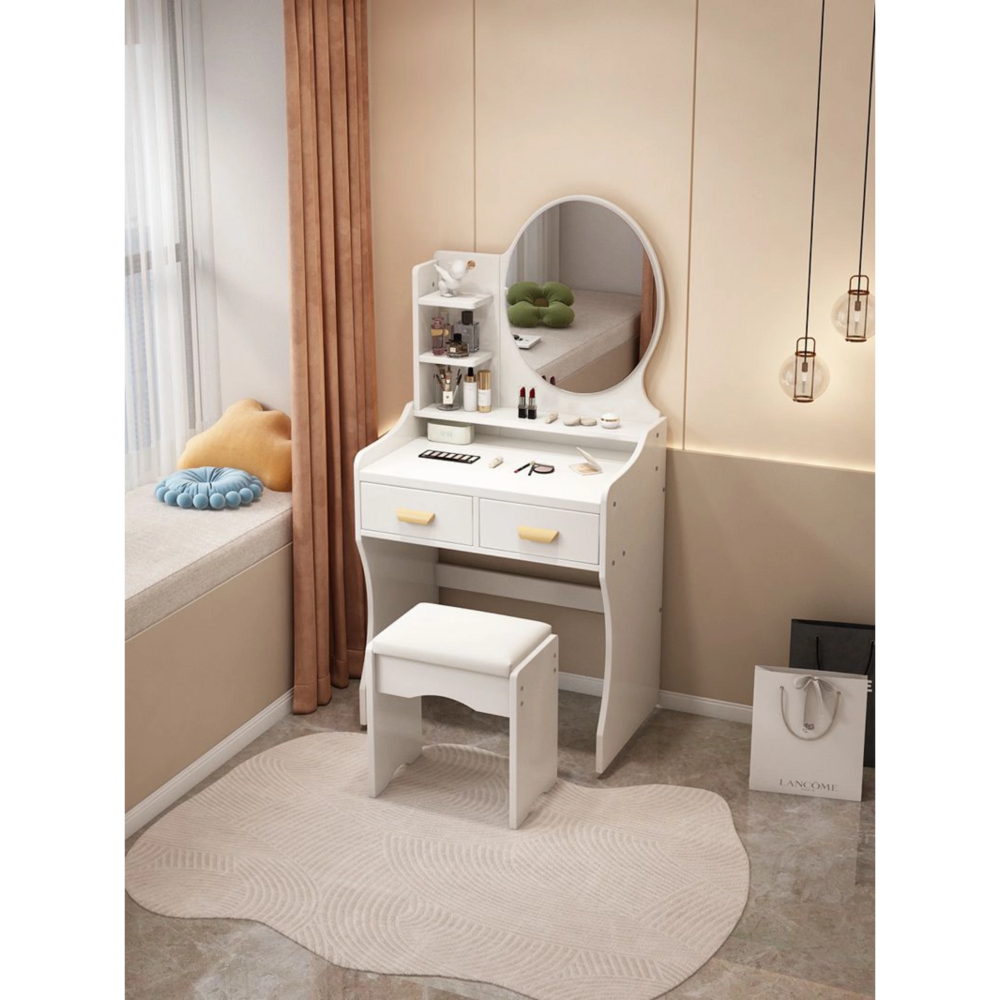 שידת איפור עם מראה וכסא 60 ס"מ צבע לבן דגם Rosso Italy RSM-3220 - יבואן רשמי