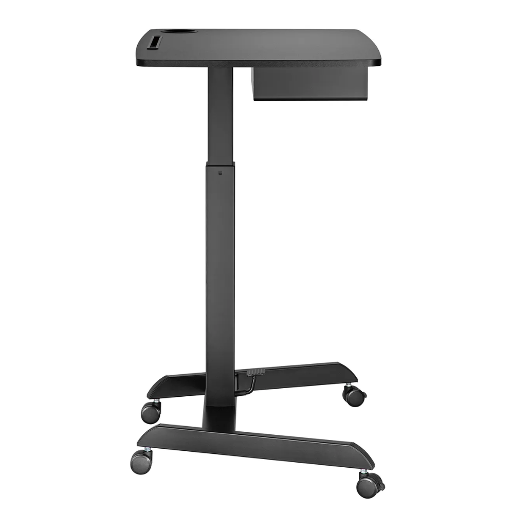 שולחן נייד מתכוונן בגובה עם מדף להנחת פריטים Lumi Legend / Brateck FWS07-04 Black - יבואן רשמי