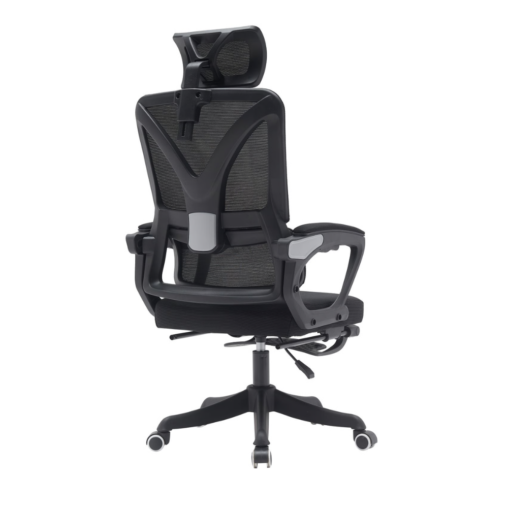 כסא מנהלים אורטופדי דגם RSM-1049 כולל הדום עם מנגנון מולטי לוק ROSSO ITALY - צבע שחור - יבואן רשמי